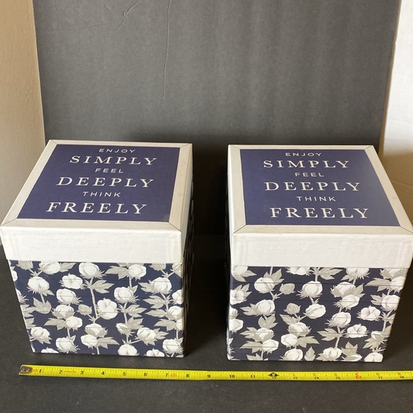 Set of 4 Farmhouse Style Decorative Storage Boxes - Picture 15 of 16